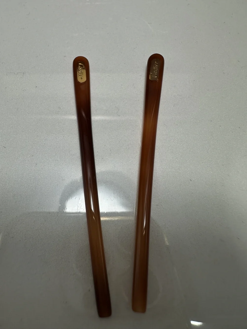 Cartier Eyeglasses Temple Tips 1 pair Brown 65mm Standard Hole 1.0mm New